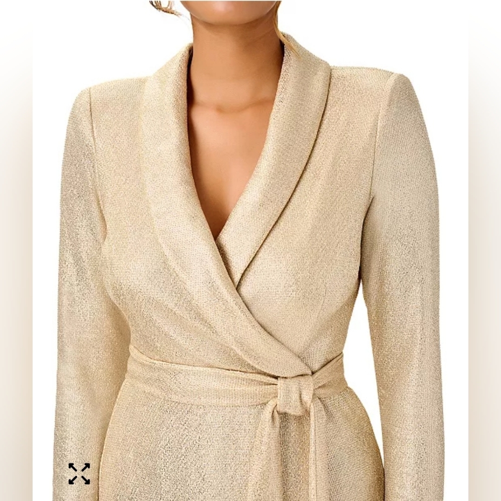 Adrianna Papell Women's Metallic-Knit Tuxedo Dress - Picture 4 of 8